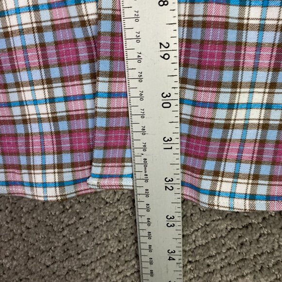 Peter Millar Crown Sport Button Down Shirt Men's XL Plaid Check Stretch blue red - Picture 10 of 13